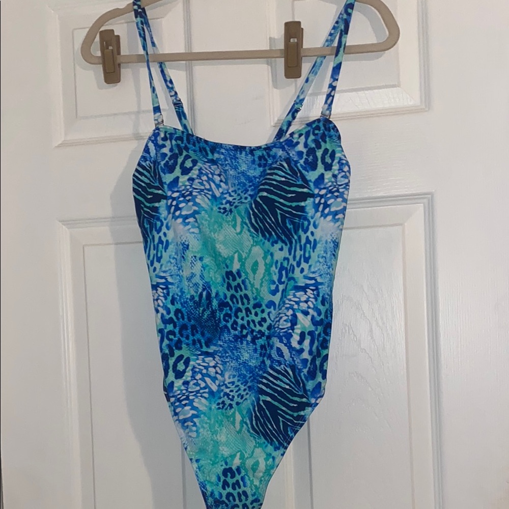 Venus Blue and Green Animal Print Swimsuit